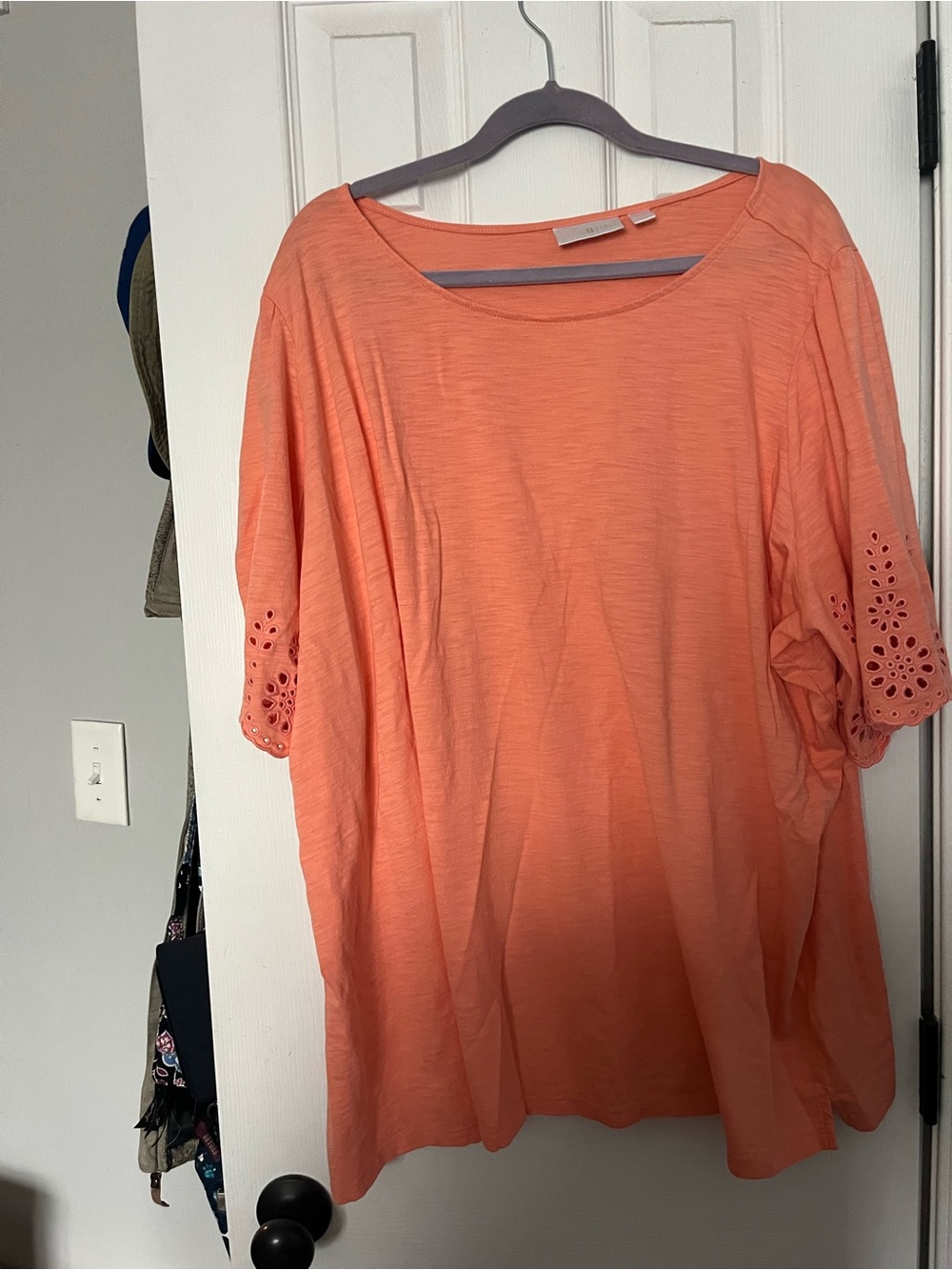 Belle by Kim Gravel Slub Knit Scallop Sleeve Boatneck Women's Top - 4X
